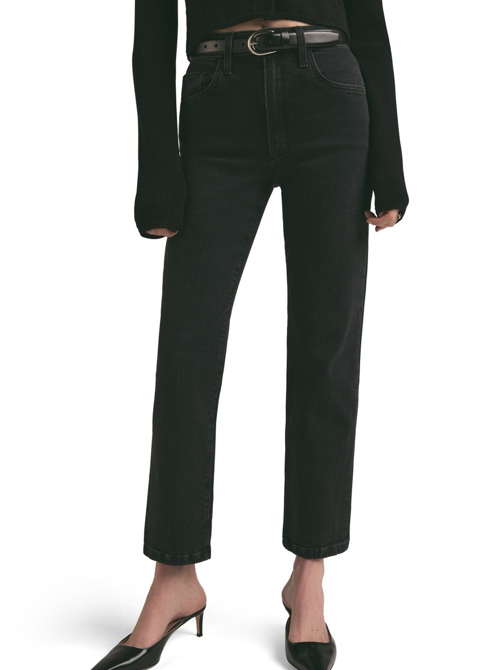 Favorite Daughter The Morgan Shortie Boulder Black High-Rise Straight Size 25